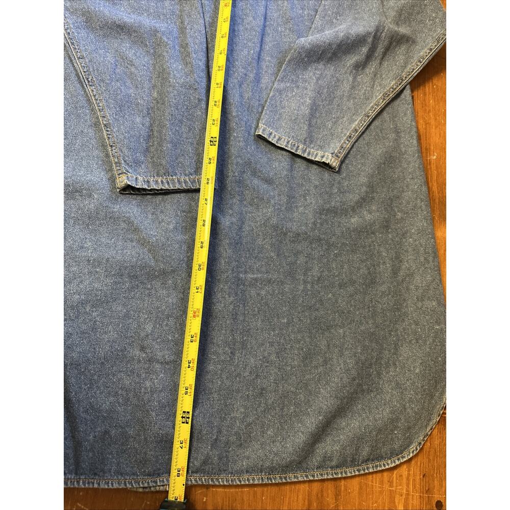 NWT Overlover Catalina Small Denim Ruffle Shirt Dress Pearl Snap Button Front - Picture 11 of 11